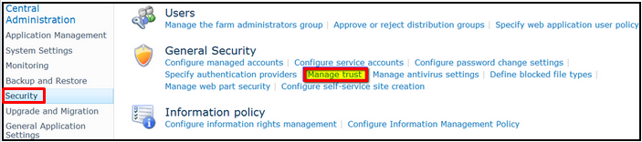 接着在【一般安全性】中选择【管理信任】